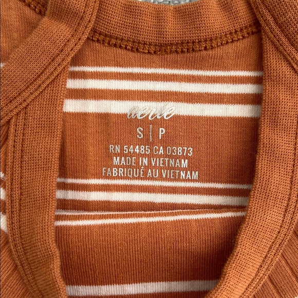 Aerie Cinnamon and White Striped Top - Picture 2 of 2